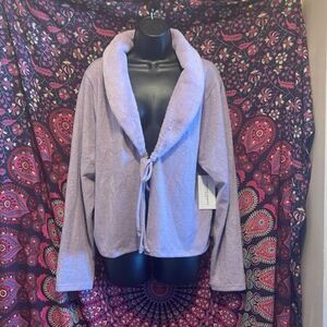 NEW Women's Tempted Hearts Purple Faux Fur Collar Lace Up Long
Sleeve 2X